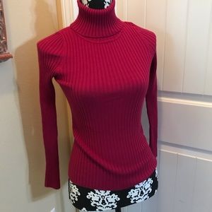 Vintage Hot Pink Turtleneck Sweater Y2K